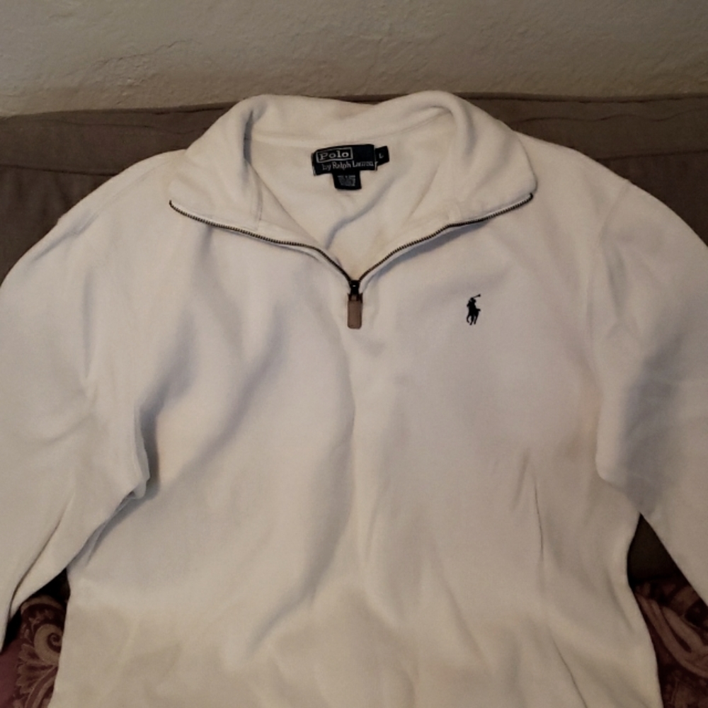 Ralph lauren polo white cotton sweater